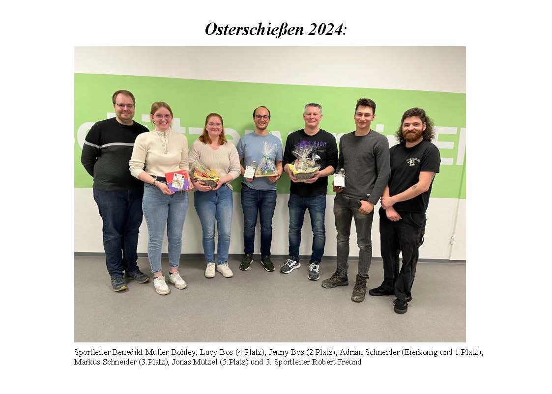 Gruppenbild vom Osterschießen 2024.