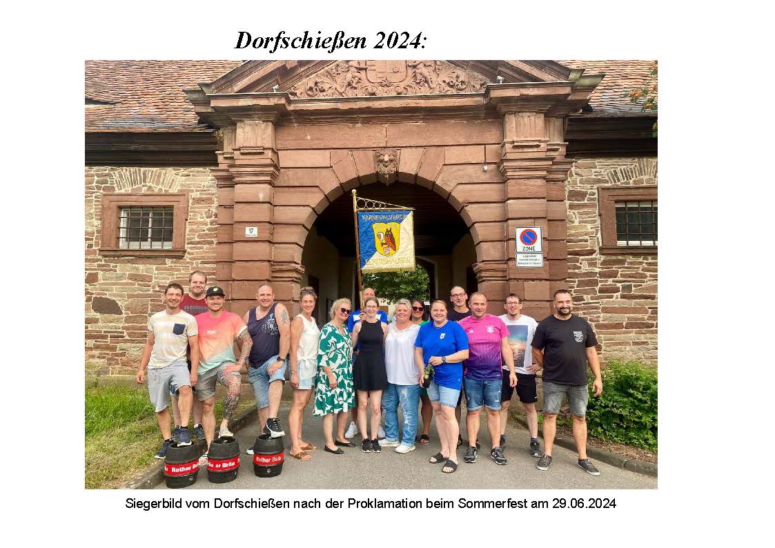 Siegerehrung des Dorfschießens 2024.